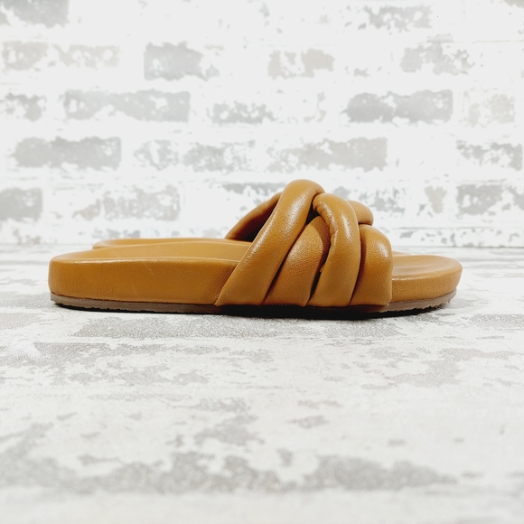 New SEYCHELLES LOW KEY TAN LEATHER Minimal Luxe Slide Sandals W5 - Picture 5 of 12